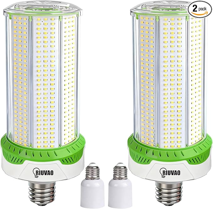 2-Pack 150W LED Corn Light Bulbs,5000K 22500lm,E26/E39 Base,1500W Equivalent LED Corn Light Bulbs for Commercial Industrial Lighting Warehouse High Bay Light Fixture Garage Workshop