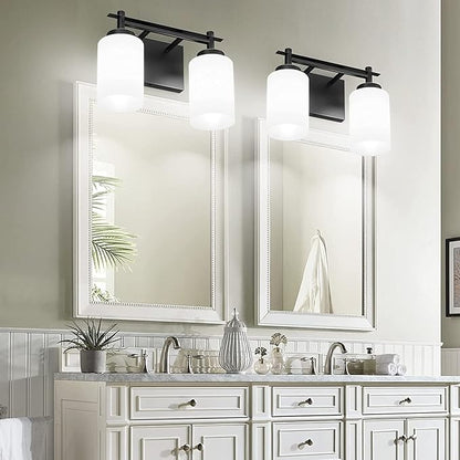 3-Pack White Frosted Glass Shade, Glass Lamp Shade Covers Replacements for Light Fixtures, 1-5/8-inch Fitter Globes & Shades for Chandelier Wall Sconces Pendant Lights Bath Vanity Lights