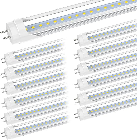JESLED 24 Inch LED Tube Light, 2FT T8 Hybrid Type A+B, 10W 1120LM 5000K Daylight, Plug & Play or Ballast Bypass, F17T8 Fluorescent Replacement, Clear Cover, 12 Pack, ETL Listed