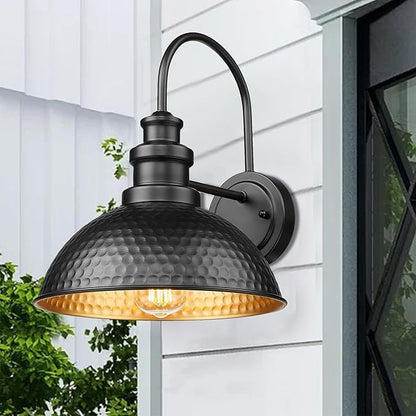 Outdoor Barn Lights, 11.4 Inch Farmhouse Exterior Lighting Fixture, Anti-Rust Waterproof Industrial Black Outside Wall Sconces, Industrial Outdoor Wall Light for Porch,Garage,Patio (Black, 3 Pack)