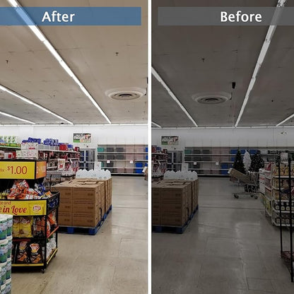 T8 LED Bulbs 4 Foot, 24W 3120 Lumen, 6500K Cool White, Type A+B 4FT Tube Light, T10 T12 65W Equivalent Fluorescent Replacement for Office Shop Light, Remove Ballast or Plug & Play, 4 Pack