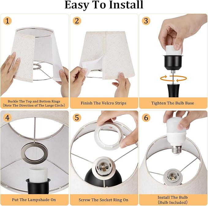 Seealle Touch Touch Table Lamps for Nightstand, 3-Way Dimmable Small Bedroom Lamps for Night Stands, Pearl-Black Bedside Lamps for Living Room, Kids Room, End Table(LED Bulb Included)