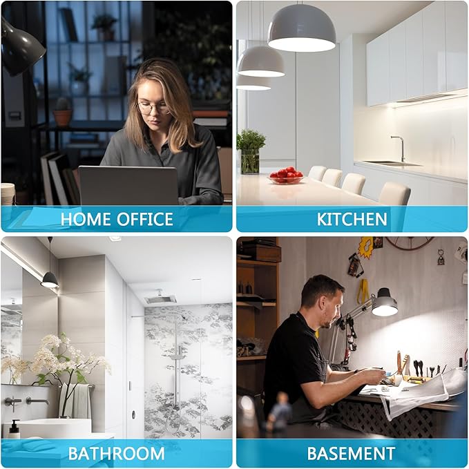 DAYBETTER 12Pack BR30 LED Light Bulbs Indoor Flood Light 65W Equivalent, Daylight White 5000K, Dimmable Recessed Light Bulb for Bedroom Kitchen Living Areas, 800 Lumens E26 Base