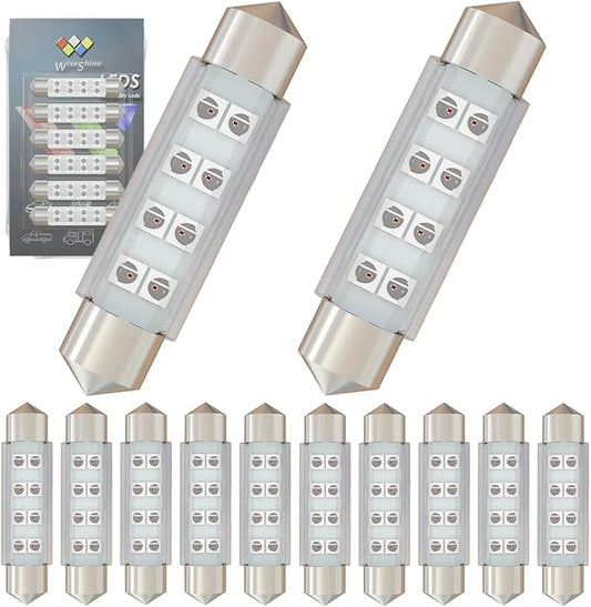 578 LED Bulb 43mm 44mm,211-2 Festoon LED Bulbs Amber Yellow,212-2 LED Car Bulb 6413 6429 DC 24V for Truck Interior Door Cargo Lights (Pack 12)