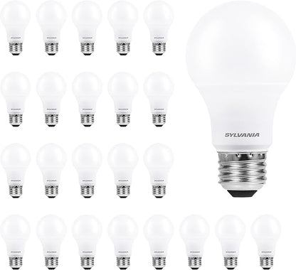 LEDVANCE Sylvania ECO LED A19 Light Bulb, 60W Equivalent Efficient 9W, 7 Year, 750 Lumens, Medium Base, Frosted, 2700K, Soft White - 24 Pack (40986)