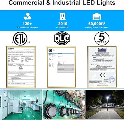 LED Post Light 100W 80W 60W, Outdoor LED Post Top Light 3000K 4000K 5000K Adjustable, 14000LM ETL DLC Listed Pole Light with Photocell, IP65 Commercial Post Lighting for Parking lot Yard, AC100-277V
