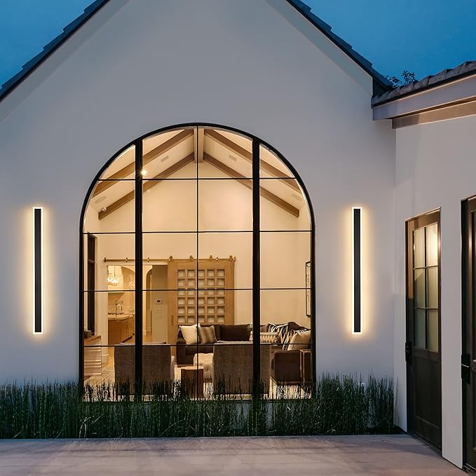 Modern Outdoor Lights,Led 26W Porch Sconce 3000-6000K 51.2in Frosted White Acrylic Exterior Light Fixture Watetproof Suitable for Patio,Garage Entry House