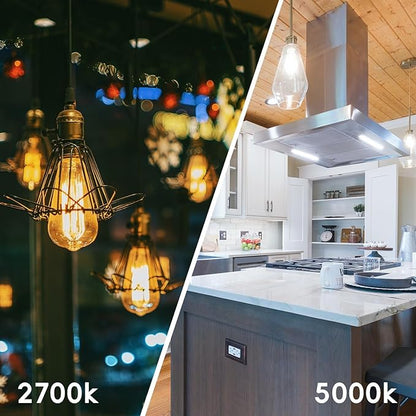 Jensense Edison LED Light Bulbs 8Watt Dimmable Light Bulbs 5000K Daylight White, E26 LED Bulb 60watt Equivalent,Vintage Bulbs 800lm CRI 90 Clear Glass 1 Packs