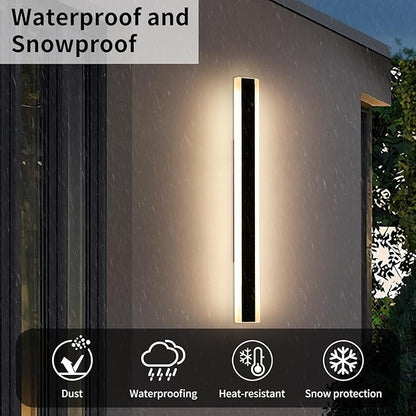 47inch Outdoor Wall Sconces, Dimmable 3000K-6000K Exterior Long Wall Lights, IP65 Waterproof, Modern Wall Mounted Light Fixture for Patio, Garage, Porch, Yard with Remote Control