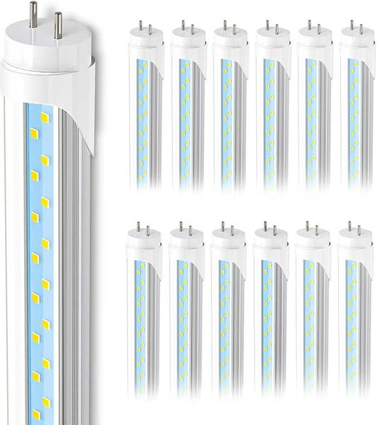 JESLED 2FT T8 LED Tube Light, 12W(30W Equivalent), 1680LM, 6000K, Ballast Bypass, 24 Inch F17T8 Fluorescent Bulb Replacement, Dual Ended, 24” Lighting Tube Fixture (12-Pack)