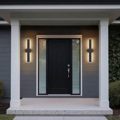 LamQee 23.6 In Aluminum Long Outdoor Wall Lights, 3000K 1303LM LED Waterproof IP65, Modern Exterior Lighting Fixture Linear Outdoor Sconce Wall Mount Outside Lighting for House Porch Patio Garage Door
