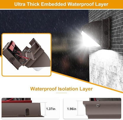 LED Wall Pack Light 120W 18000LM 150LM/W LED Security Flood Commercial and Industrial Outdoor Wall Mount Light 110V-277V IP65 Waterproof WallPack Buildings Lighting for Garages Barn Yard