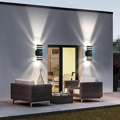 Dusk to Dawn Outdoor Light Fixture,Square Exterior House Lights-Waterproof Modern Led Outdoor Lighting,Warm White 3000K Sensor Outdoor Garage Lights,2 Pack G10 14W Outside Light for House