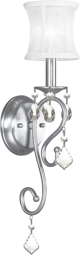 Livex Lighting 6301-91 Newcastle Brushed Nickel Wall Sconce , White