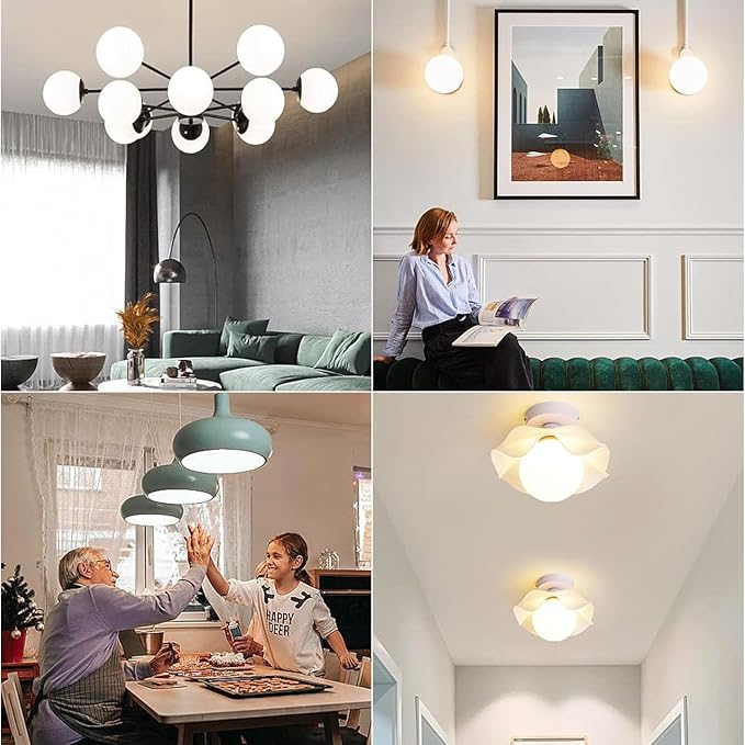Leools G40 LED Light Bulb 4W Dimmable Flick-Free Matt White CRI95 438LM, 40-60W Equivalent Vintage LED Edison Globe Light Bulb,3000K Soft White E26 Standard Base,2Pack