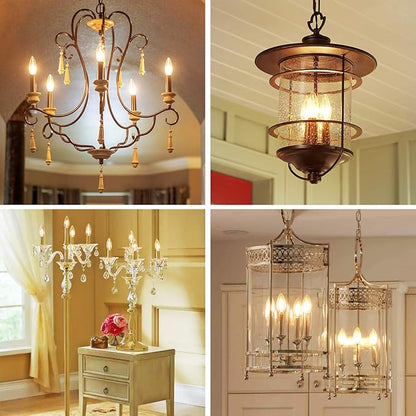 ANWIO B11 LED Filament Bulb E26 Candelabra Base 6W(60W Equivalent), Dimmable 2700K Warm White Chandelier Decorative Candle Light Bulb (6-Pack)