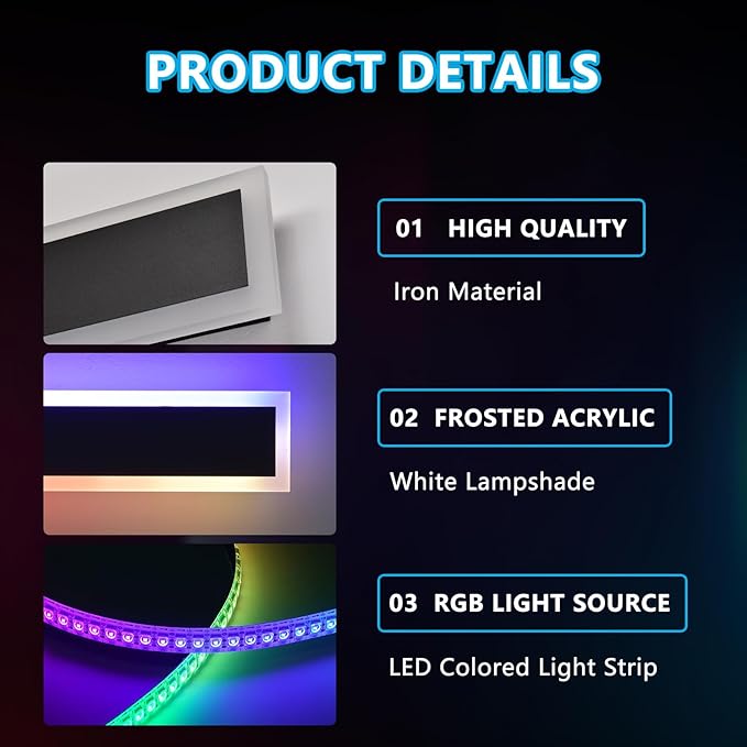Modern Outdoor Wall Lights 35.4in Led Exterior Light Fixture 2-Pack GRB Long Wall Light Frosted White Acrylic Outdoor Sconce Lighting for Garage Entry House