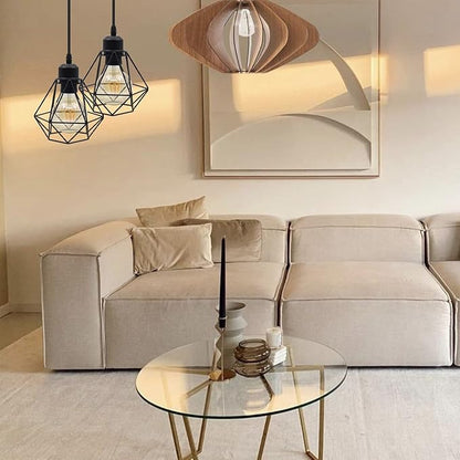 jose2015 Farmhouse Cage Pendant Lights Ceiling Hanging Light Fixture Small Pendant Lighting E26 Socket for Kitchen Island Dining Room Bar Cafe,UL Listed, 2Pack
