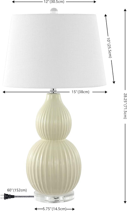 JONATHAN Y JYL8019C Thatcher 28.25" Ceramic LED Table Lamp Contemporary Transitional Bedside Desk Nightstand Lamp for Bedroom Living Room Office College Bookcase LED Bulb Included, Light Olive