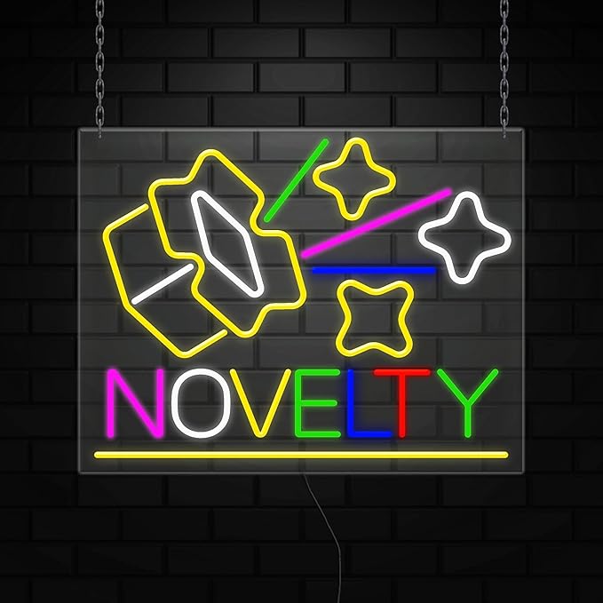 Novelty Neon Sign for Retail Displays | Value priced LED Flex Neon | Electronic Light Up LED Sign for Windows/Walls | 31"W x 24"H x 1"D