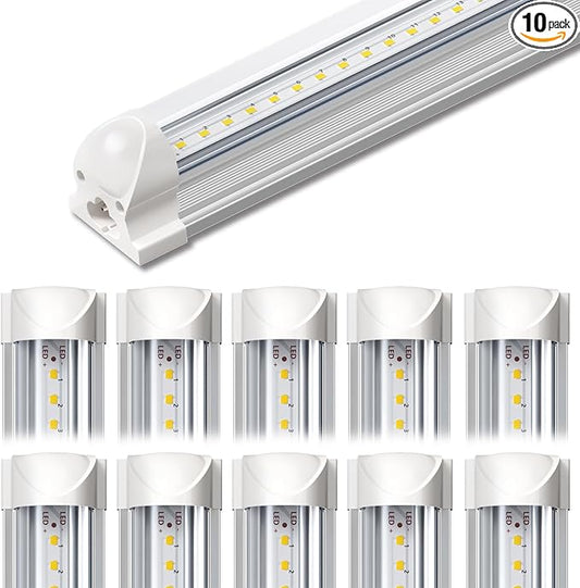 SHINESTAR 4FT Led Shop Lights, 40W 5000LM 5000K LED Shop Light Super Bright 75% Energy-Saving Linkable T8 Light Tube Integrated Fixture for Workshop Garage Basement, 10 Pack