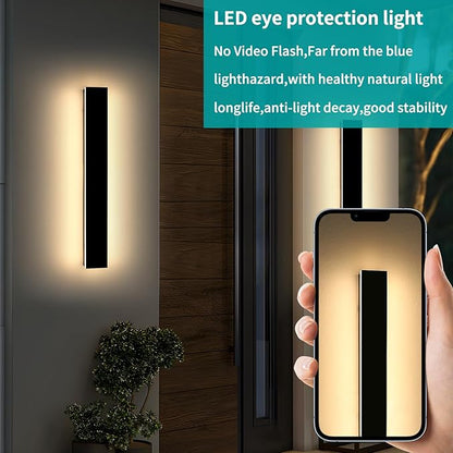 Mikeru 23.6inch Outdoor Wall Light Fixtures, 3000K/4500K/6000K Three Colors Switchable Modern Exterior Wall Sconces Acrylic Invisible Outdoor Lights for Porch