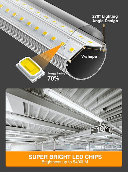T8 Led Bulbs 4 Foot 6500K 36W 5400LM, Super Bright LED Daylight 4ft Bulb, Fluorescent Light Replacement, T8 4' Led Light Bulbs Ballast Bypass for Workshop Garage Warehouse 20 Pack