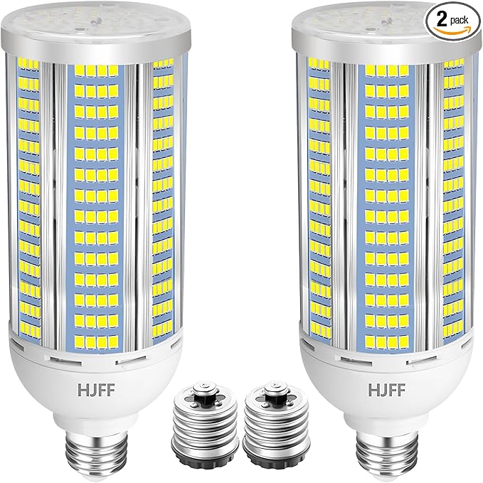 HJFF 2-Pack 100W LED Corn Light Bulbs,5000K,AC110-277V,15000lm,E26/E39 Base,LED Replacement Metal Halide HID CFL for Commercial Industrial Lighting Warehouse High Bay Light Fixture Garage Workshop