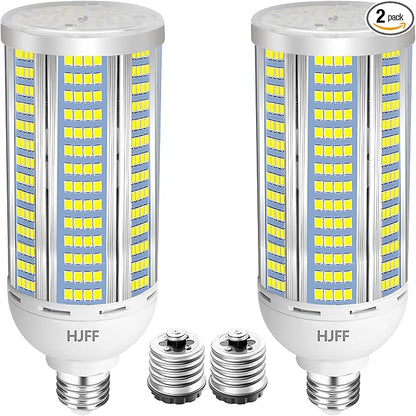 HJFF 2-Pack 100W LED Corn Light Bulbs,5000K,AC110-277V,15000lm,E26/E39 Base,LED Replacement Metal Halide HID CFL for Commercial Industrial Lighting Warehouse High Bay Light Fixture Garage Workshop