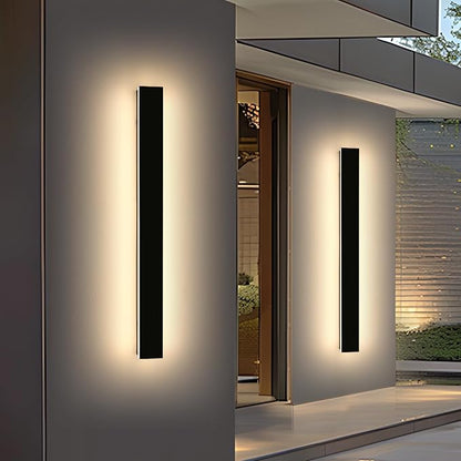 Mikeru 47.2" 2Pack Outdoor Wall Sconce 3000K Warm White - IP65 Waterproof Black Exterior Light, Hardwired Wall Mounted Fixture for Porch, Patio & Entryway | Non-Dimmable Weatherproof Design