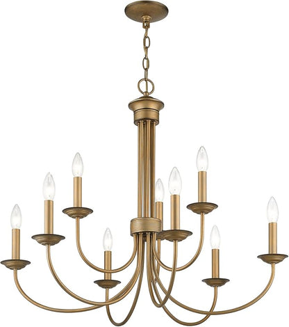 Livex Lighting 42687-91 9 Light Brushed Nickel Chandelier