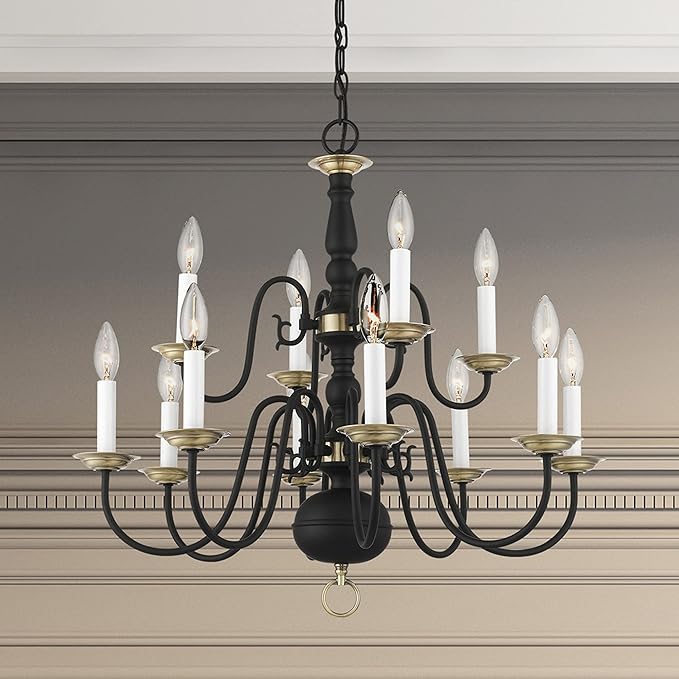 Livex Lighting 5012-03 Williamsburgh 12 Light White Chandelier