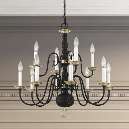 Livex Lighting 5012-03 Williamsburgh 12 Light White Chandelier