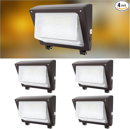 JTT 4pack 120W/96W/72W LED Wall Pack Light with Dusk to Dawn Photocell,18000LM 6000K/5000K/4000K Daylight IP65 Waterproof WallPack Lights Outdoor LED [Eqv. 800W HPS/HID] for Parking Lot,Warehouse,Yard