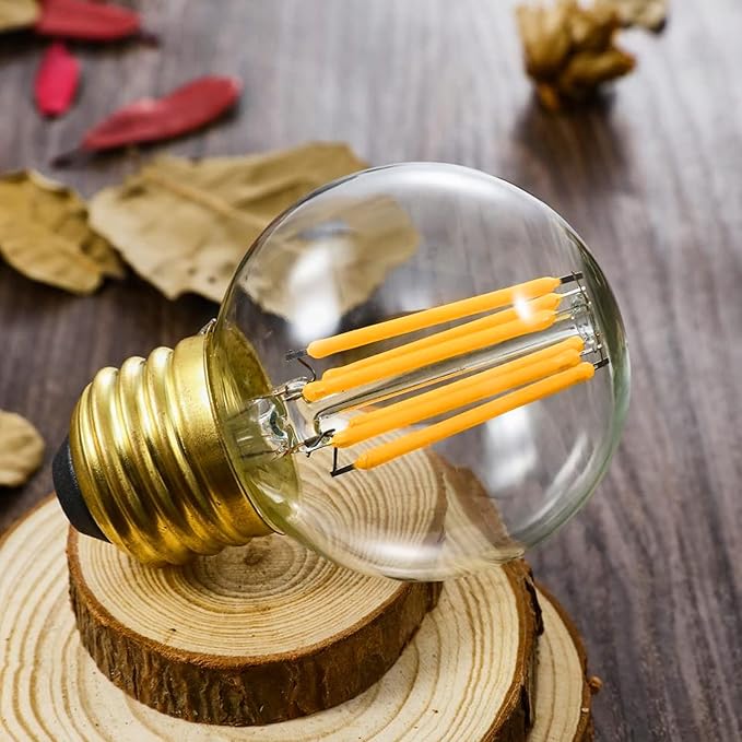 Dimmable G16.5 LED Bulbs,E26 Edison LED Light Bulbs,6W Equal 60 Watt Light Bulb,600lm,Soft White 3000K,Globe Light Bulb for Pendant,Vintage Filament Candle Bulb with Decorative,Φ1.97in*2.99in,6Pack.
