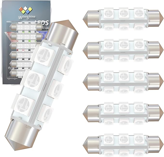 42mm DC 24V 578 LED Festoon Bulb,569 561 562 566 212-2 211-2 6413 LED Bulbs Green for Truck Interior Door Cargo Lights Non Polarity(Pack 6)