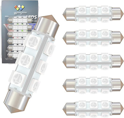 42mm DC 24V 578 LED Festoon Bulb,569 561 562 566 212-2 211-2 6413 LED Bulbs Green for Truck Interior Door Cargo Lights Non Polarity(Pack 6)