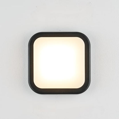 LANFU LED Modern Square Outdoor Wall Sconce Light 3000K Outside Light for House Patio, Black Warm White, IP64 Waterproof Exterior Wall（7inch）