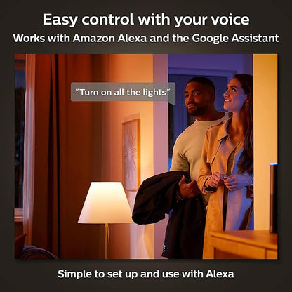 Philips Hue Smart 85W BR30 LED Bulb - White and Color Ambiance Color-Changing Light - 4 Pack - 1200LM - E26 - Indoor - Control with Hue App - Works with Alexa, Google Assistant and Apple Homekit.