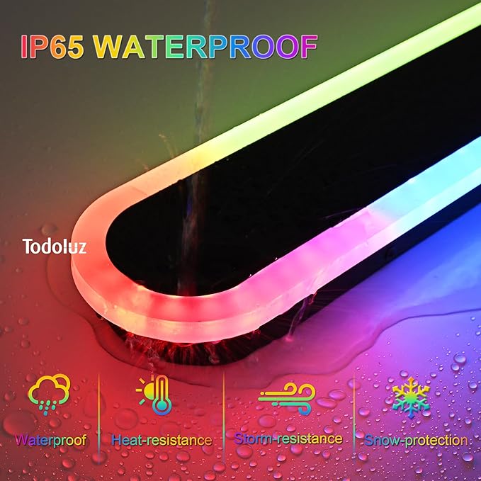 TODOLUZ 2-Pack 40-Inch RGBW Outdoor Wall Lighting Fixtures, IP65 Waterproof 24W LED Linear Dimmable Wall-Mounted Porch Lamp with Remote Control for Front Door Party Garage