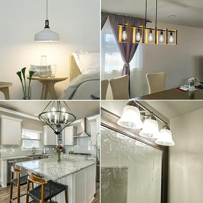 4 PCS Dimmable Vintage LED Edison Bulbs, 6W Equivalent 60 Watt, Natural White 4000K, Antique Flexible Spiral LED Filament Light Bulb, ST58 (ST19), 600 Lumens, E26 Base, Clear Plastic