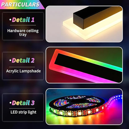 2 Pack Long LED Outdoor Wall Lights, 47.2inch Dimmable Modern Wall Sconce, RGB Color Changing, IP65 Waterproof, Exterior Lighting Fixture for Porch, Patio, Garage, Yard, with Remote Control