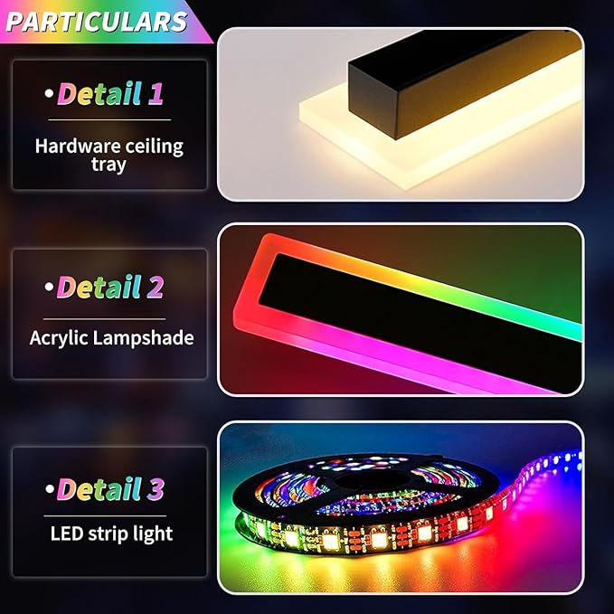 2 Pack Modern Outdoor Wall Lights, 39.3inch RGB LED Wall Sconce, IP65 Waterproof, Multi-Color Dimmable Light Fixture, Wall Mounted Lamps for Porch, Patio, Garage, House, with Remote Control