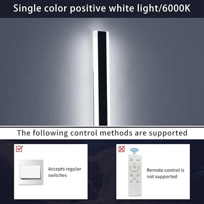 Mikeru 39.3inch Long Led Wall Light, 6000k Cool White Modern Outdoor Wall Light Ip65 Waterproof Black Acrylic Porch Exterior Lighting Fixtures, Exterior Wall Mount Lights for Garage Front Door