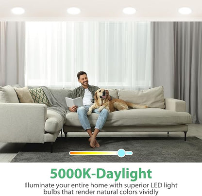 12 Pack Indoor Flood Light Bulbs, BR30 LED Bulb 7W Equivalent 65W, Dimmable Recessed Light Bulbs, 650LM 5000K Daylight 15000 Lifetime LED Can Light Bulb, Interior Home E26 Base