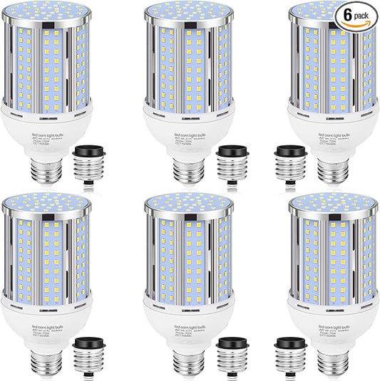 70W LED Corn Light Bulb(6 Pack),(700 Watt Equivalent) 3000K E26/E39 Medium/Large Mogul Base LED Cob Lamp Warm White 8,800LM for Outdoor Indoor Garage Warehouse Factory Workshop Street Backyard