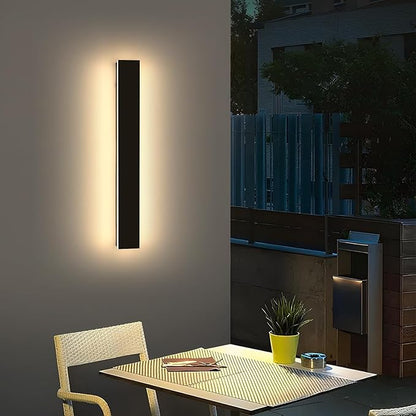 23.6inch Exterior Wall Lights for House, Modern Outdoor Wall Sconce, Dimmable 3000K-6000K, IP65 Waterproof, Outside Long Strip Light, Wall Mount Lighting for Porch, Garage with Remote Control