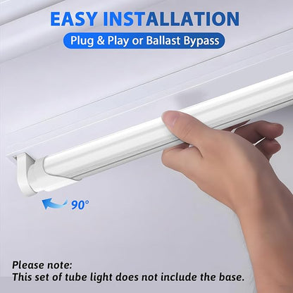 CNSUNWAY T8 LED Tube Lights 4Ft, 18W, 2400LM 6000K, Single/Double-End Power, Type A+B Plug & Play or Ballast Bypass, 4 Foot T10 T12 Fluorescent Bulbs Replacement for Warehouse, Frosted (10 Pack)