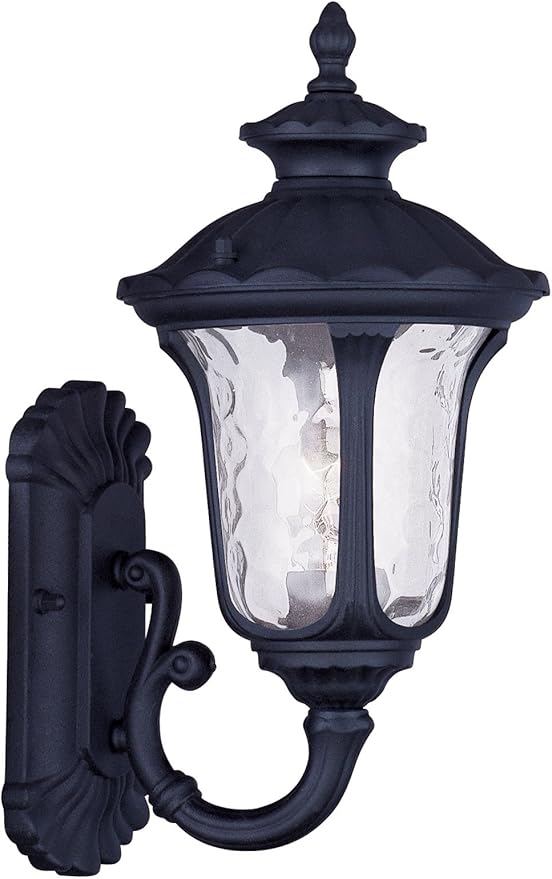 Livex Lighting 7850-14 Oxford 1-Light Outdoor Wall Lantern, 15.5" x 7.25" x 15.5", Black