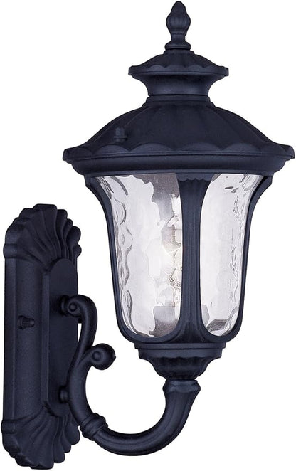 Livex Lighting 7850-14 Oxford 1-Light Outdoor Wall Lantern, 15.5" x 7.25" x 15.5", Black